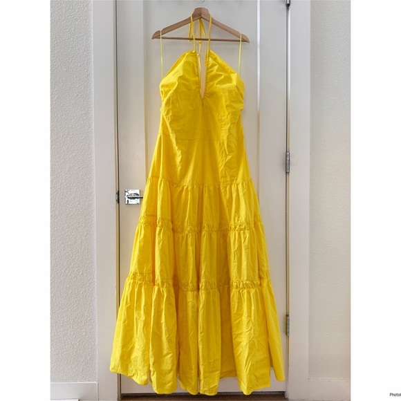 Prabal Gurung for JCPenney Sleeveless Maxi Dress Plus Yellow Tier Ruffle Size 18 - Picture 2 of 7